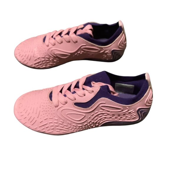 Dream Pairs Pink & Purple Kids Soccer Cleats Size 12 Lightweight Lace Up - Picture 2 of 5